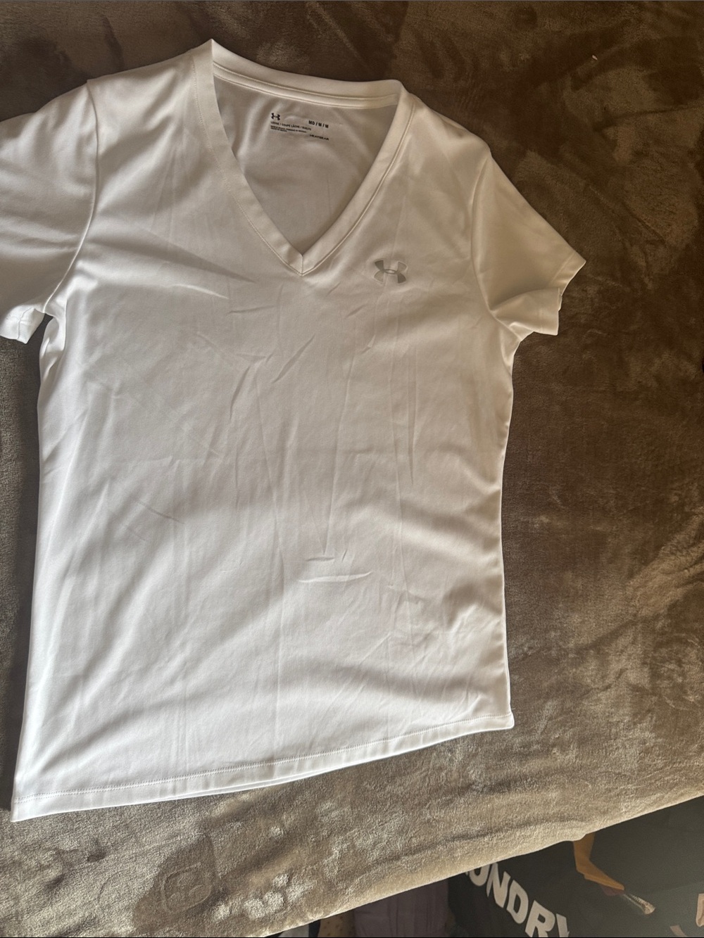 Under Armour White Men’s V-Neck Performance Polo